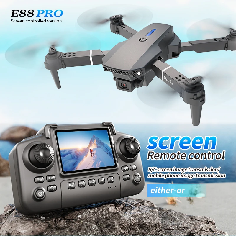 전문가용 E88 PRO 드론, 화면 탑재 8K HD 카 - Drone Ae Rc 리뷰 및 가격